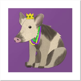 Paper craft Mardi Gras pig Posters and Art